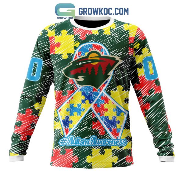 NHL Minnesota Wild Puzzle Autism Awareness Personalized Hoodie T Shirt