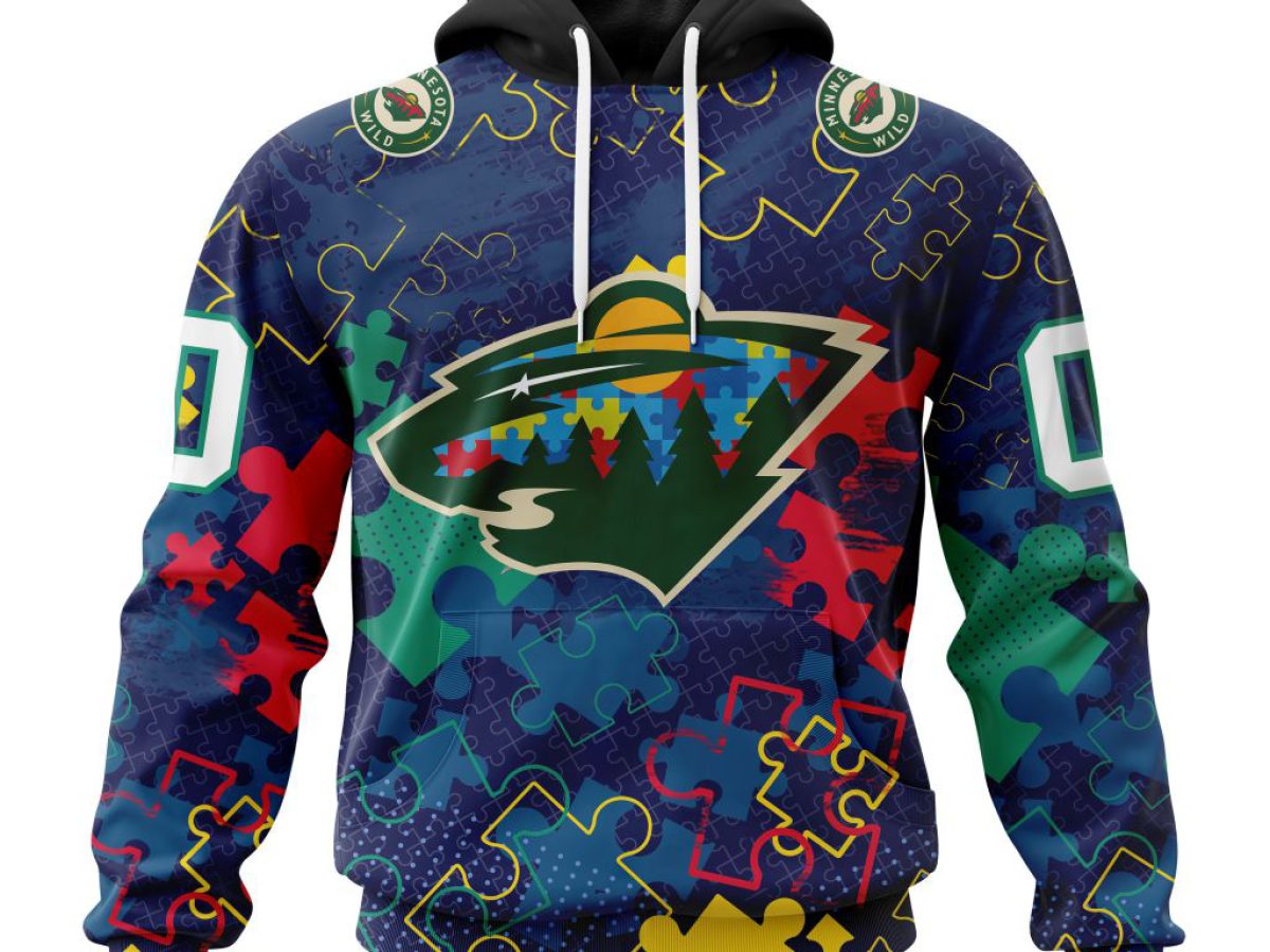 Minnesota Wild NHL Special Autism Awareness Design Hoodie T Shirt - Growkoc