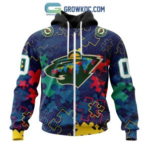 NHL Minnesota Wild Puzzle Fearless Against Autism Awareness Hoodie T Shirt