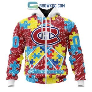 NHL Montreal Canadiens Puzzle Autism Awareness Personalized Hoodie T Shirt