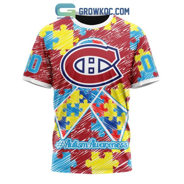 NHL Montreal Canadiens Puzzle Autism Awareness Personalized Hoodie T Shirt