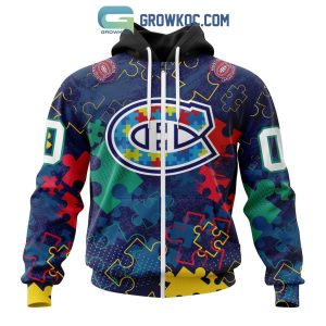 NHL Montreal Canadiens Puzzle Fearless Against Autism Awareness Hoodie T Shirt
