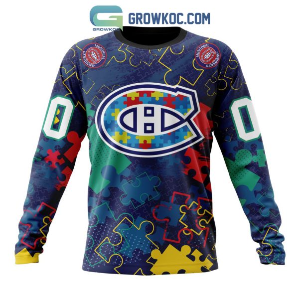 NHL Montreal Canadiens Puzzle Fearless Against Autism Awareness Hoodie T Shirt