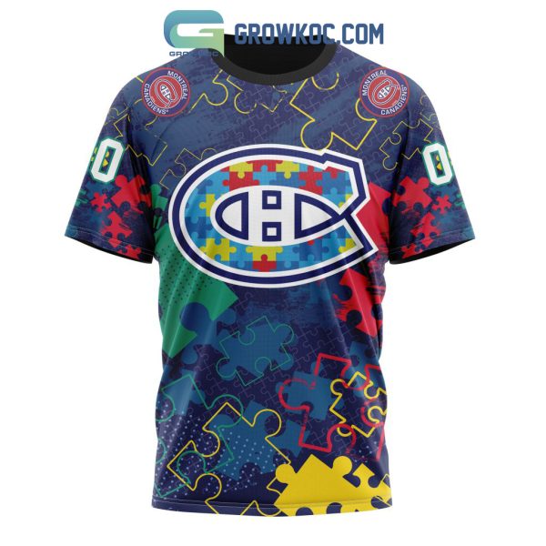 NHL Montreal Canadiens Puzzle Fearless Against Autism Awareness Hoodie T Shirt