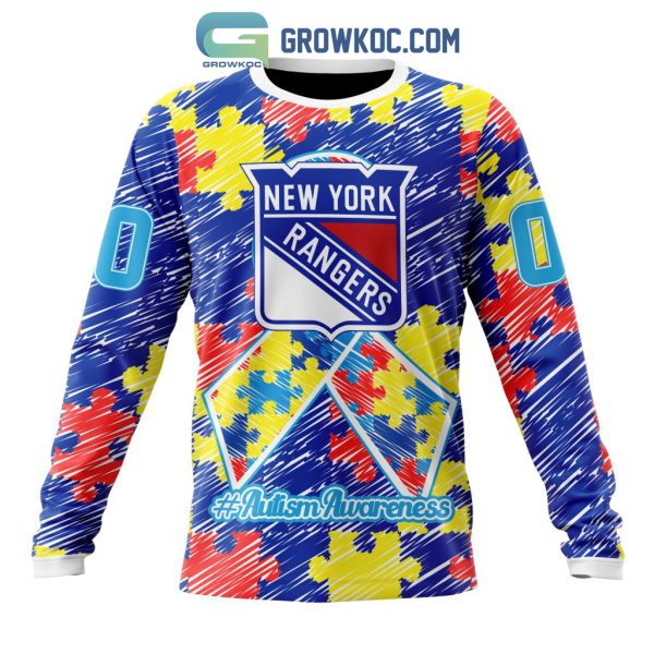 NHL New York Rangers Puzzle Autism Awareness Personalized Hoodie T Shirt