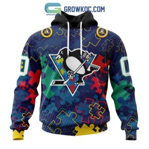 NHL Pittsburgh Penguins Puzzle Fearless Against Autism Awareness Hoodie T Shirt