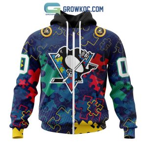 NHL Pittsburgh Penguins Puzzle Fearless Against Autism Awareness Hoodie T Shirt