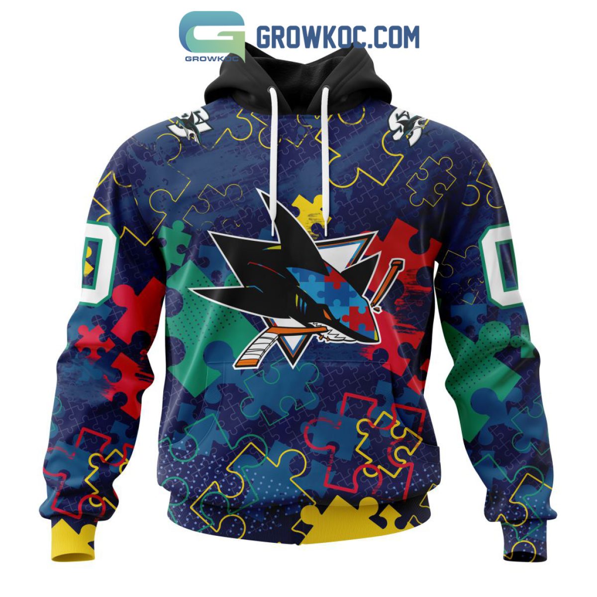 San Jose Sharks NHL Special Autism Awareness Design Hoodie T Shirt - Growkoc