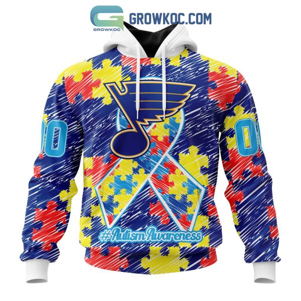 NHL St. Louis Blues Puzzle Autism Awareness Personalized Hoodie T Shirt