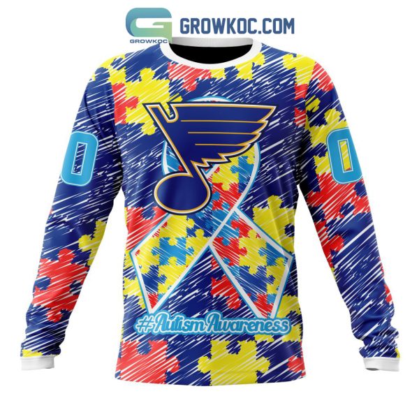 NHL St. Louis Blues Puzzle Autism Awareness Personalized Hoodie T Shirt