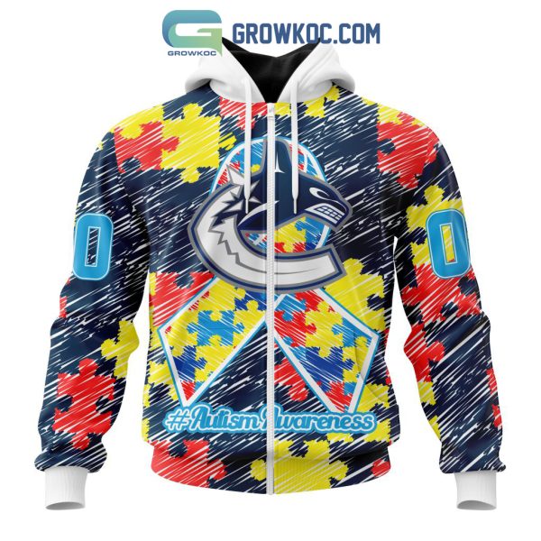 NHL Vancouver Canucks Puzzle Autism Awareness Personalized Hoodie T Shirt