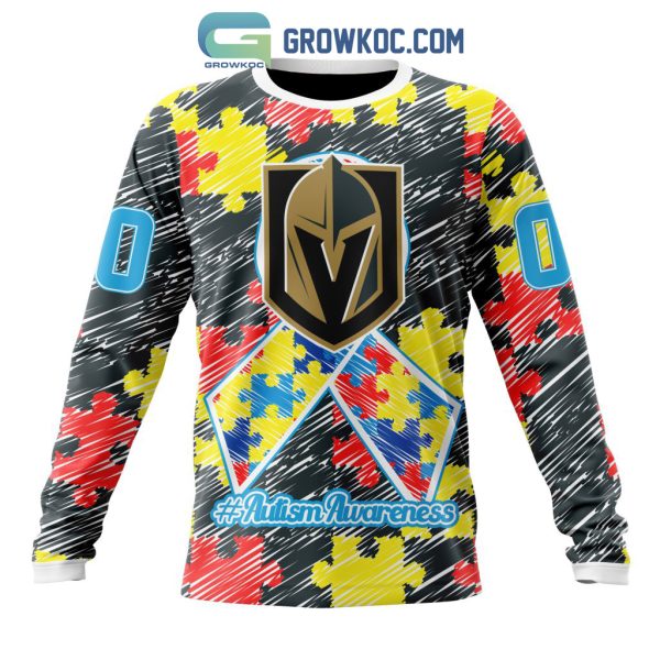 NHL Vegas Golden Knights Puzzle Autism Awareness Personalized Hoodie T Shirt