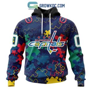 NHL Washington Capitals Puzzle Fearless Against Autism Awareness Hoodie T Shirt