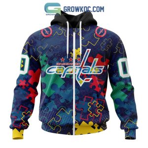 NHL Washington Capitals Puzzle Fearless Against Autism Awareness Hoodie T Shirt