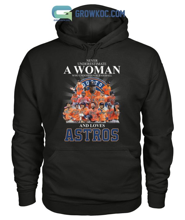 Never Underestimate A Woman Who Understands Baseball And Loves Astros T Shirt