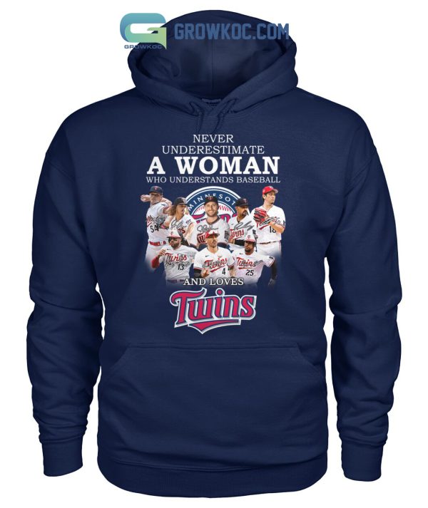 Never Underestimate A Woman Who Understands Baseball And Loves Twins T Shirt