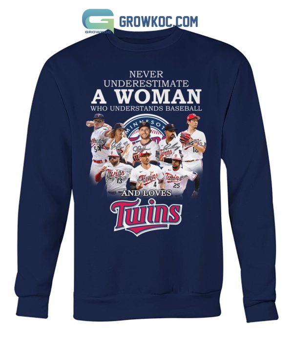 Never Underestimate A Woman Who Understands Baseball And Loves Twins T Shirt