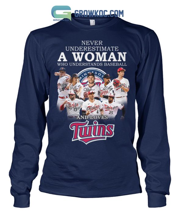 Never Underestimate A Woman Who Understands Baseball And Loves Twins T Shirt