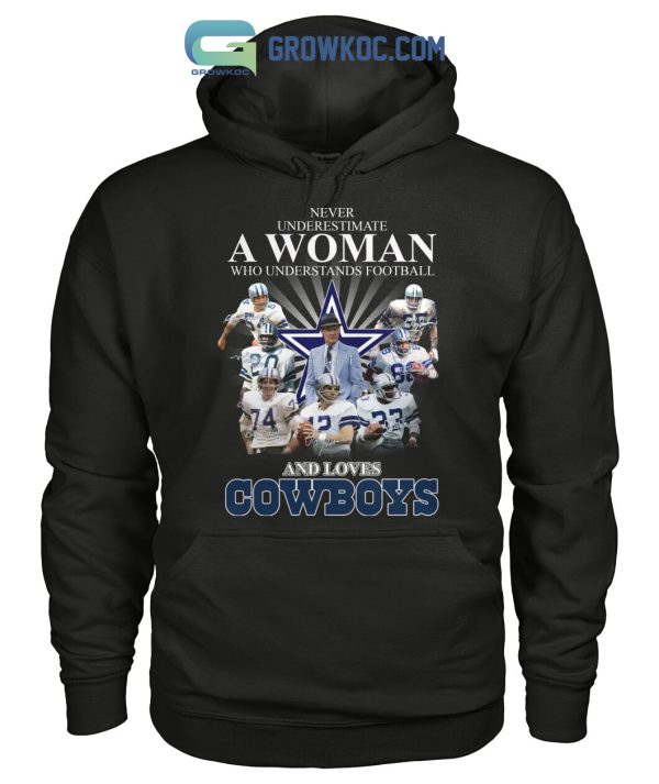 Never Underestimate A Woman Who Understands Football And Loves Cowboys T Shirt