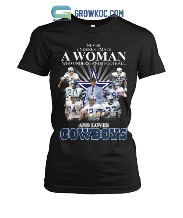 Never Underestimate A Woman Who Understands Football And Loves Cowboys T Shirt