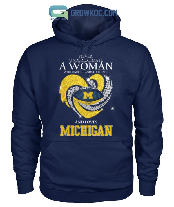 Never Underestimate A Woman Who Understands Football And Loves Michigan T Shirt