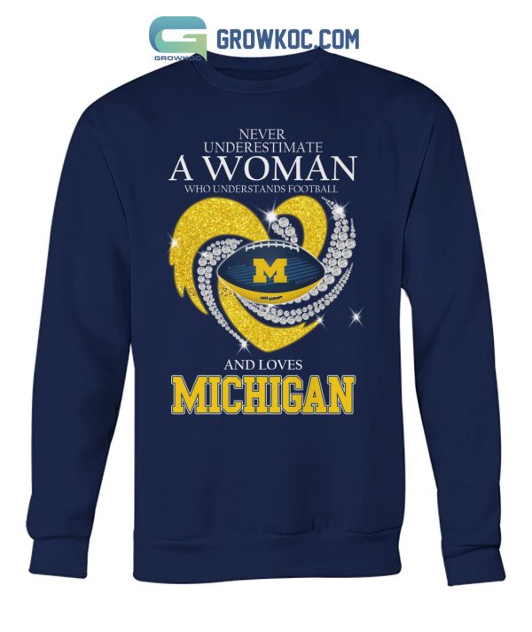 Never Underestimate A Woman Who Understands Football And Loves Michigan T Shirt