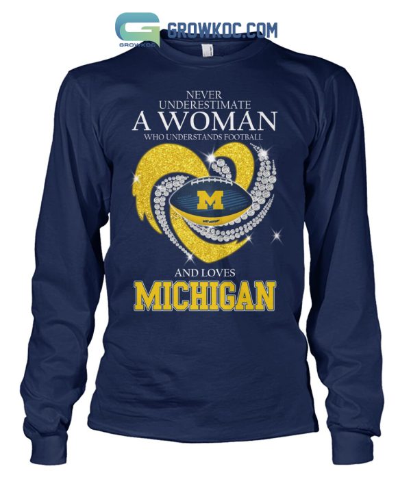 Never Underestimate A Woman Who Understands Football And Loves Michigan T Shirt