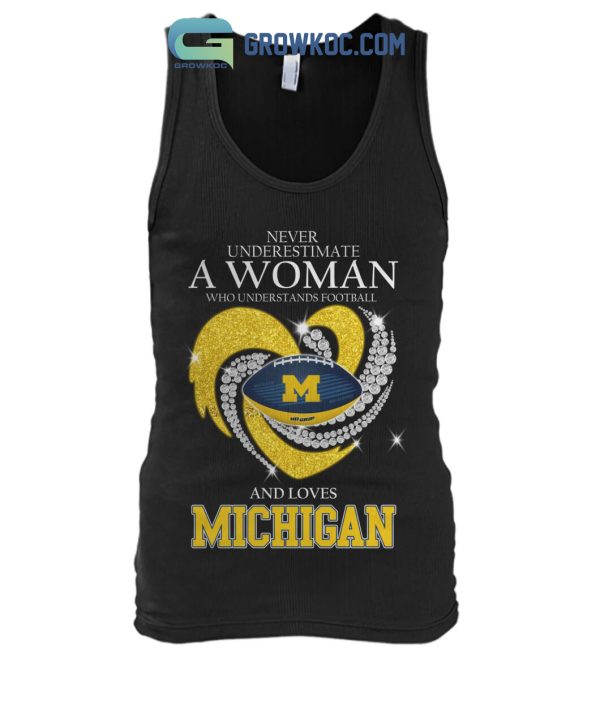 Never Underestimate A Woman Who Understands Football And Loves Michigan T Shirt