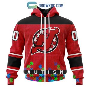 New Jersey Devils NHL Special Unisex Kits Hockey Fights Against Autism Hoodie T Shirt