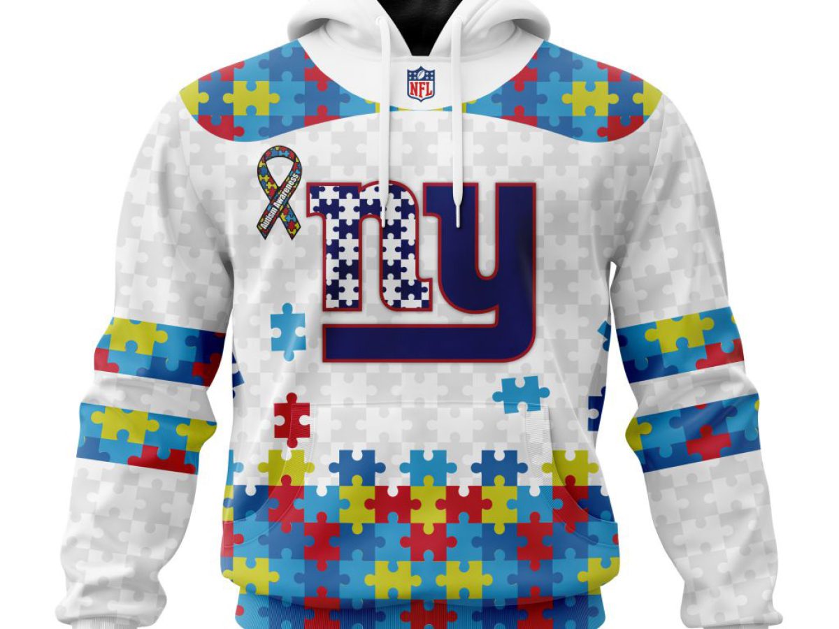 New York Giants NFL Special Fearless Against Autism Hands Design Hoodie T  Shirt - Growkoc