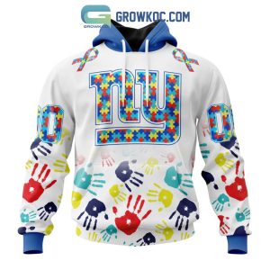 New York Giants NFL Special Fearless Against Autism Hands Design Hoodie T Shirt