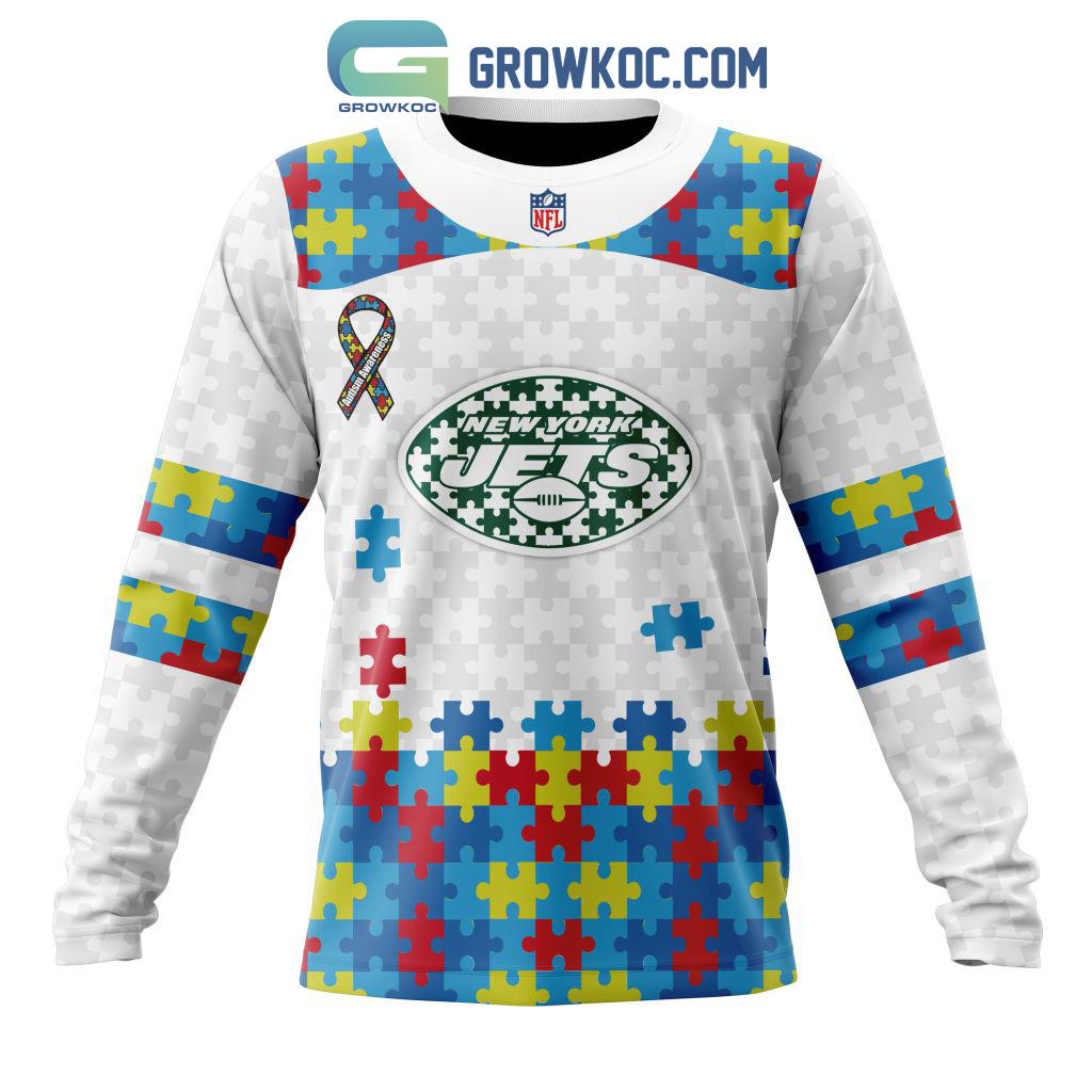 New York Jets NFL Autism Awareness Personalized Hoodie T Shirt - Growkoc