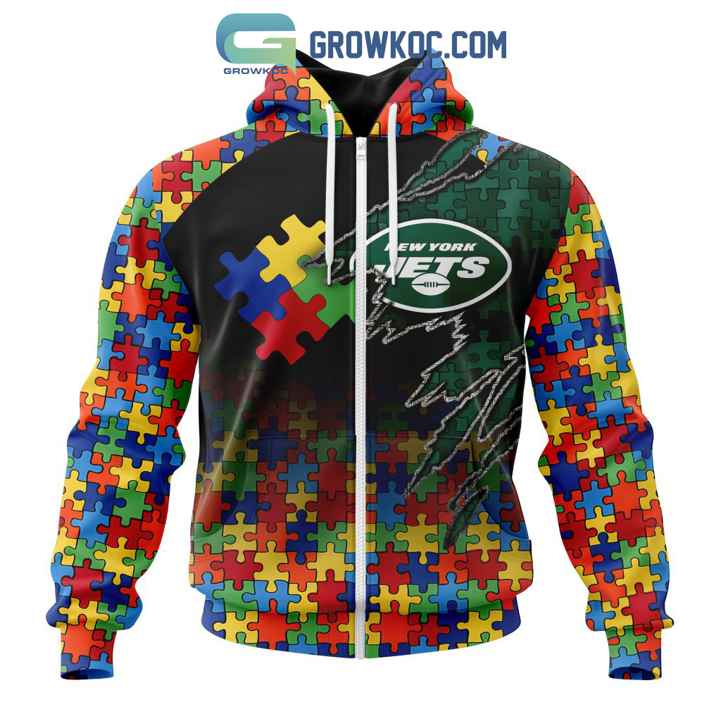 New York Jets NFL Autism Awareness Personalized Hoodie T Shirt - Growkoc