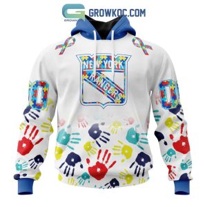 NHL New York Rangers Puzzle Fearless Against Autism Awareness Hoodie T Shirt