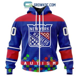 New York Rangers NHL Special Unisex Kits Hockey Fights Against Autism Hoodie T Shirt
