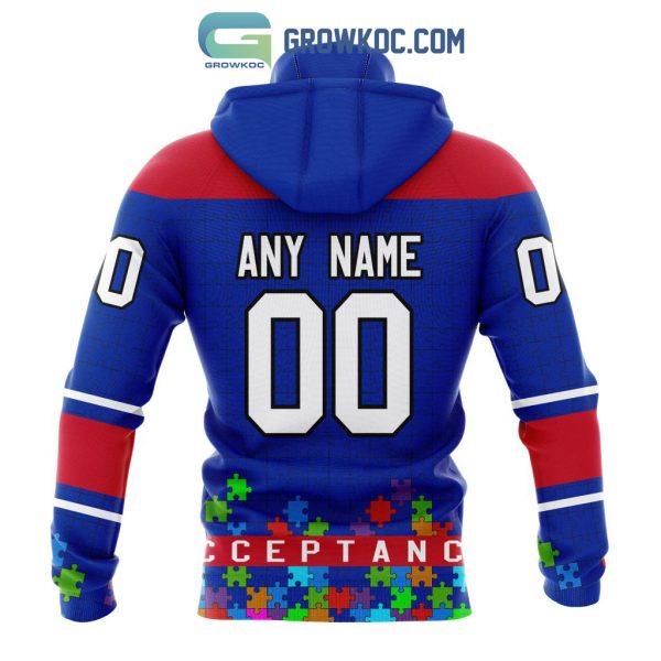 New York Rangers NHL Special Unisex Kits Hockey Fights Against Autism Hoodie T Shirt