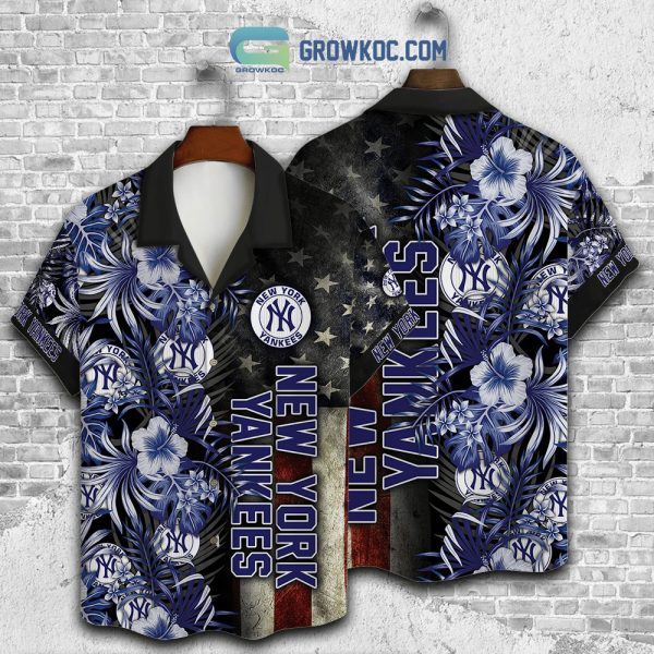 New York Yankees MLB American Flower Hawaiian Shirt