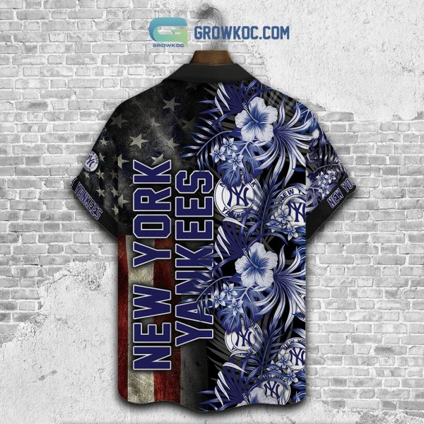 New York Yankees MLB American Flower Hawaiian Shirt