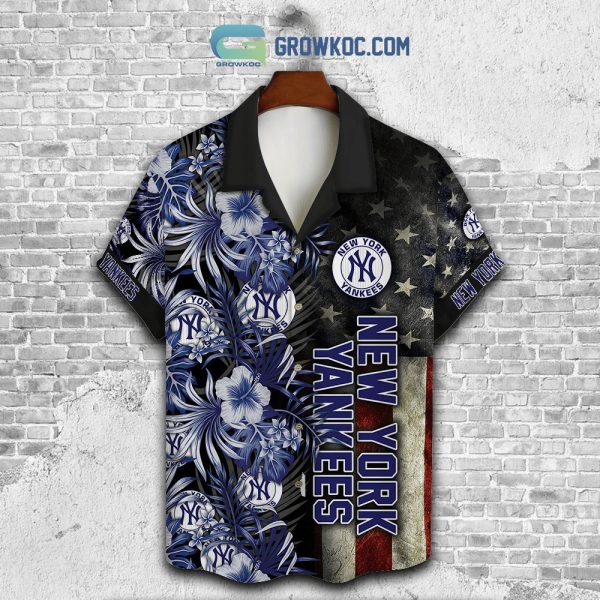 New York Yankees MLB American Flower Hawaiian Shirt