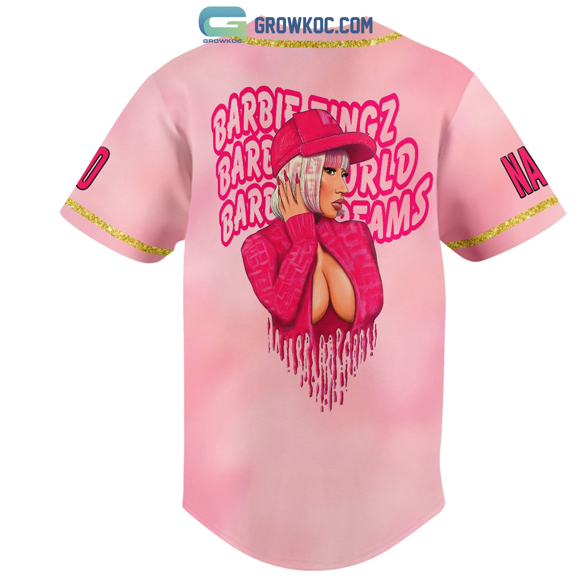 Nicki Minaj Barbie Personalized Baseball Jersey