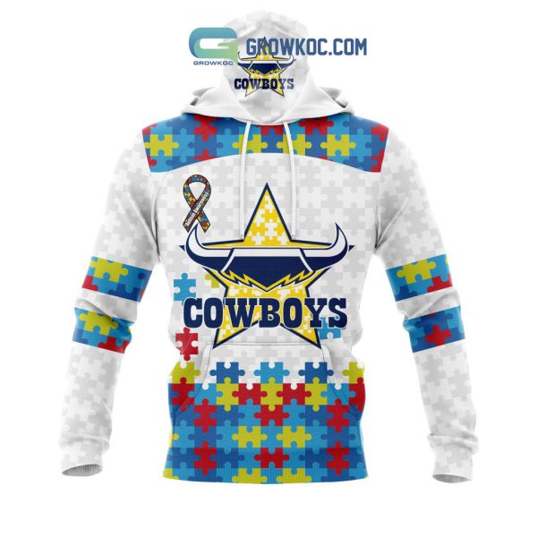 North Queensland Cowboys NRL Autism Awareness Concept Kits Hoodie T Shirt