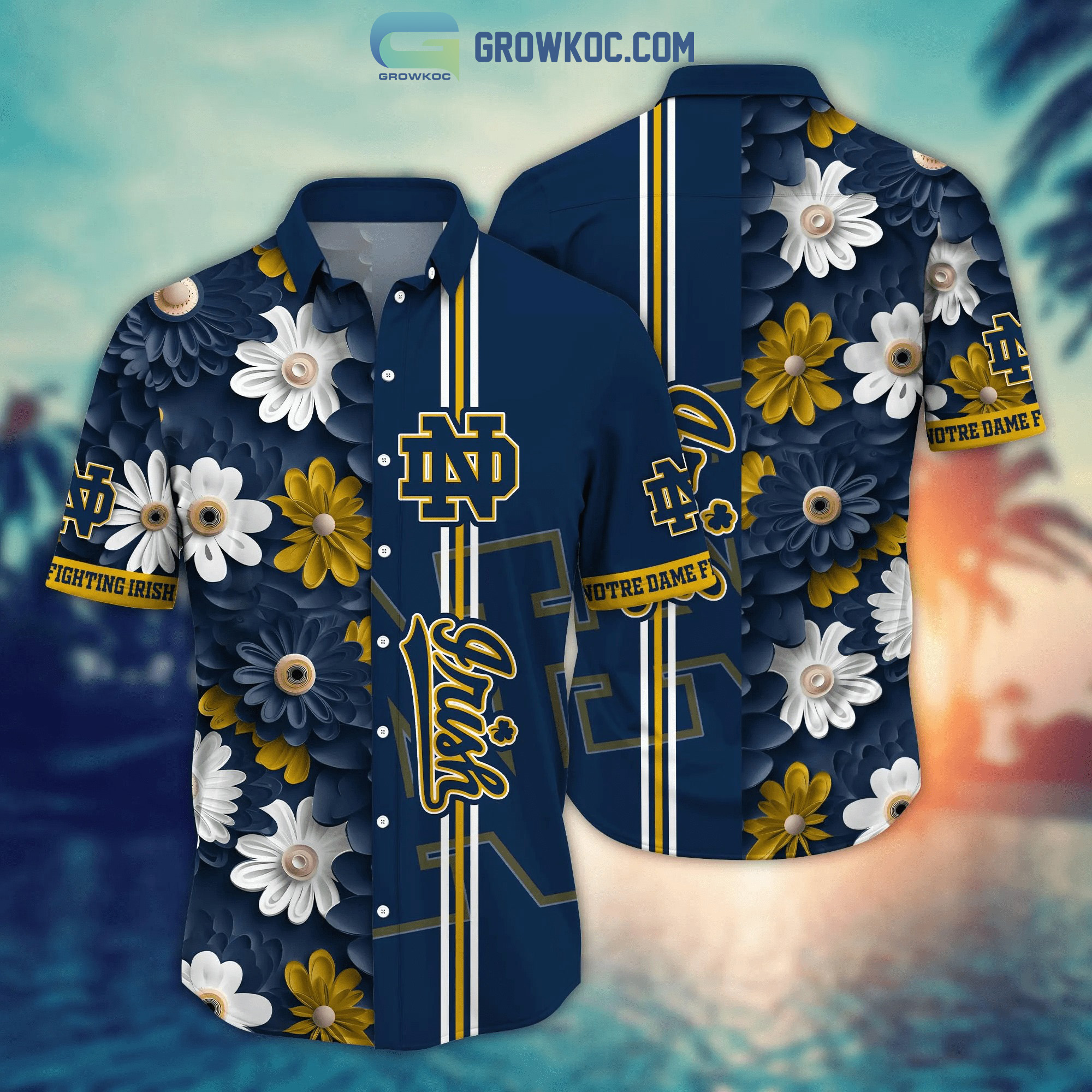 Notre Dame Fighting Irish NCAA Flower Custom Hawaiian Shirt 3D Shirt, Notre  Dame Fighting Irish Football Gift Ideas - T-shirts Low Price