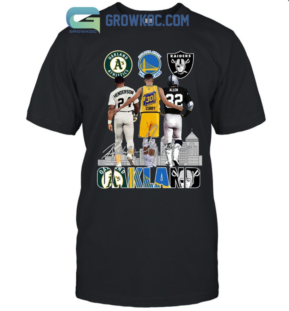 Oakland Raiders Athletics Warriors logo mashup shirt