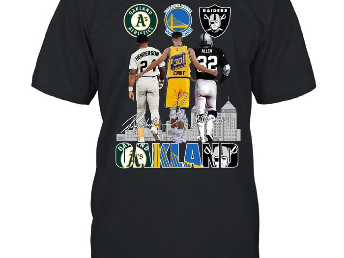 Oakland Athletics Henderson Golden State Warrios Curry Raiders Allen T shirt  - Growkoc