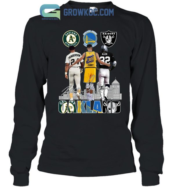 Oakland Athletics Henderson Golden State Warrios Curry Raiders Allen T shirt