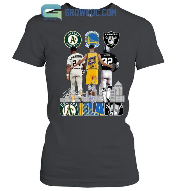 Oakland Athletics Henderson Golden State Warrios Curry Raiders Allen T shirt
