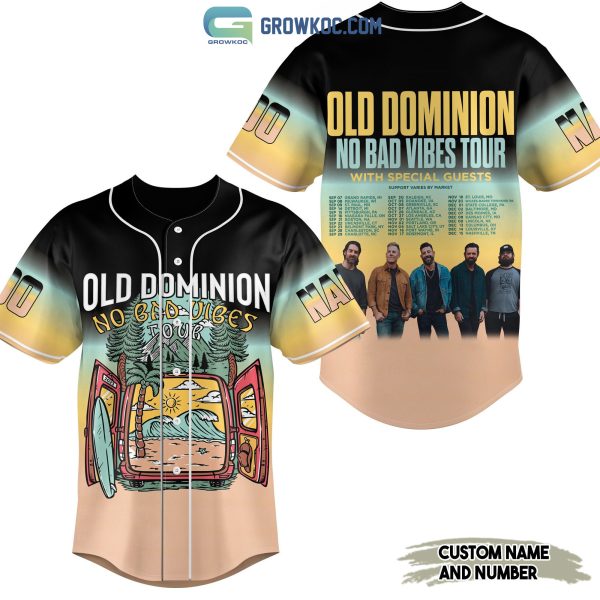 Ola Dominion No Bad Vibes Tour Personalized Baseball Jersey