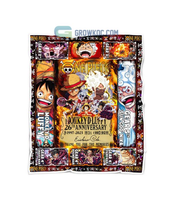 One Piece Monkey D Luffy 26th Anniversary 1997 2023 Memories Fleece Blanket Quilt