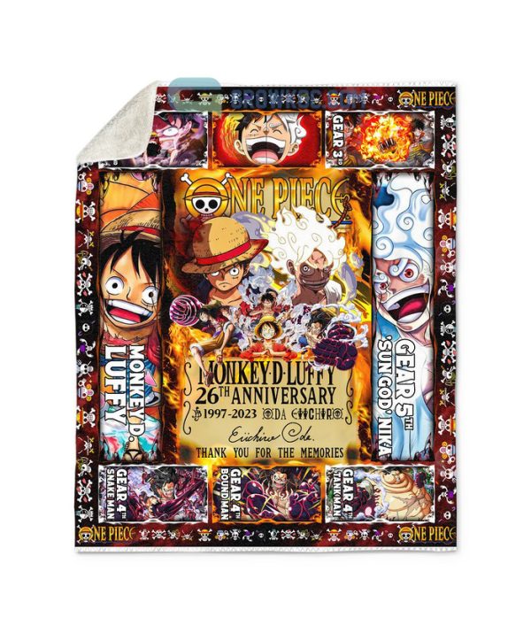 One Piece Monkey D Luffy 26th Anniversary 1997 2023 Memories Fleece Blanket Quilt