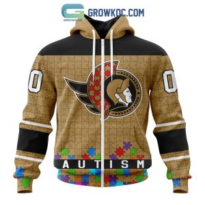 Ottawa Senators NHL Special Unisex Kits Hockey Fights Against Autism Hoodie T Shirt